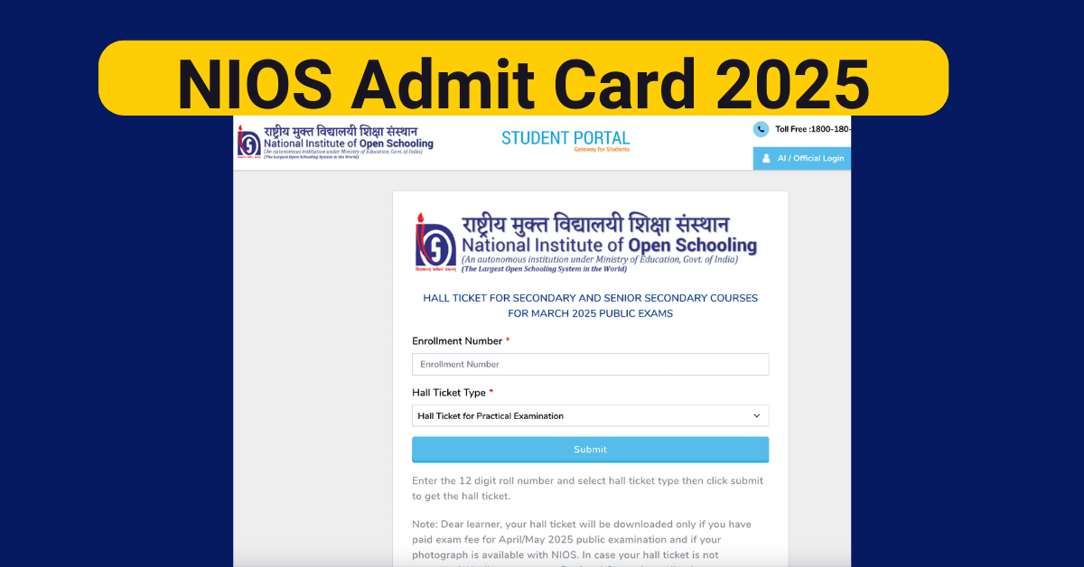 NIOS Admit Card 2025